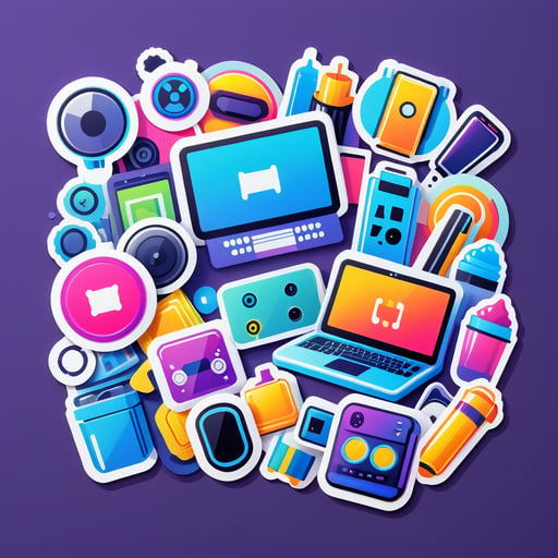 Tech Gadgets Assortment sticker