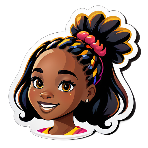 I know African  teenager Mädchen mit die Haarfrisur Braids  sticker