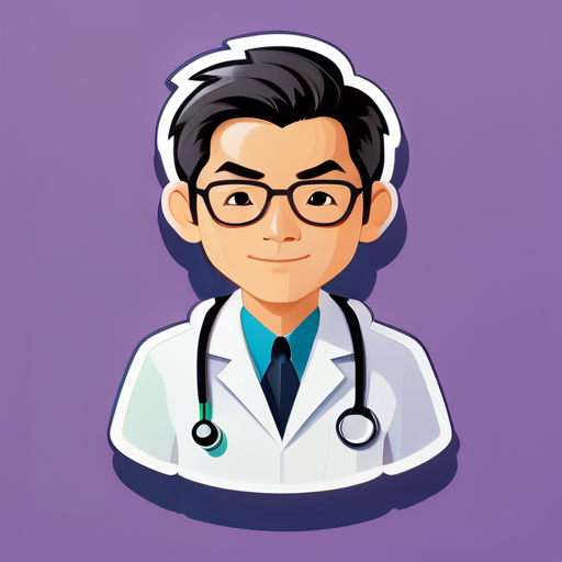 asian doctor sticker