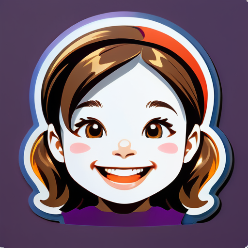 A child's smiling face sticker