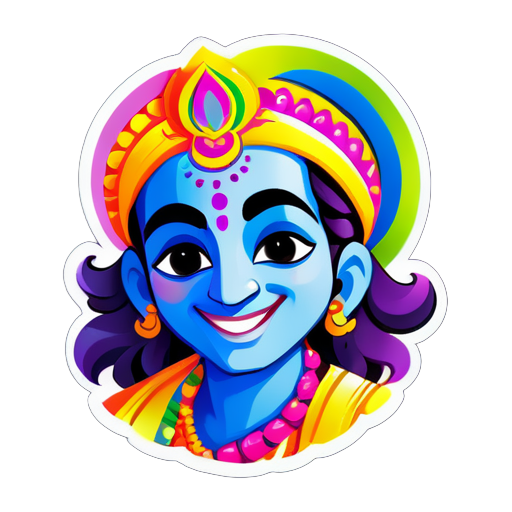 tạo một bức tranh holi với Krishna sticker