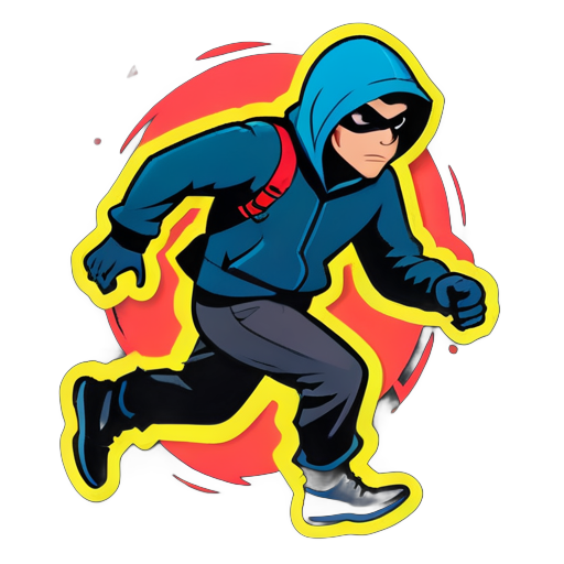 A fleeing thief sticker