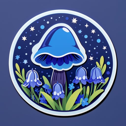 Mitternachtsblaues Glockenblumenrätsel sticker