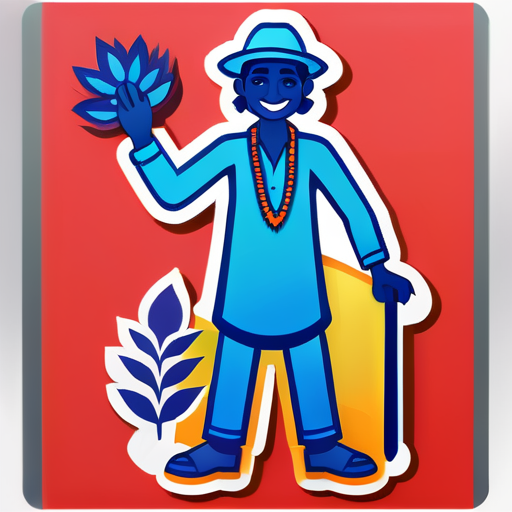 Agricultor indiano bem-vindo sticker