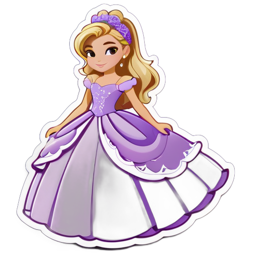 niña rubia con vestido lila de quinceañera  sticker