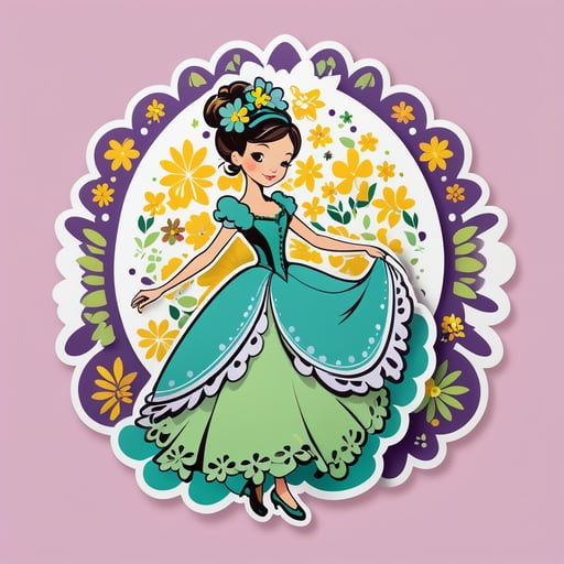 Whimsical Wallflower Waltz sticker