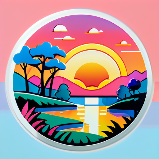 Morning scenary sticker