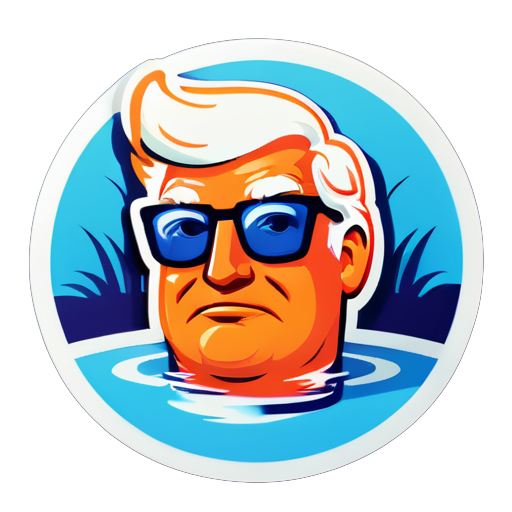 Trump in a pool sticker