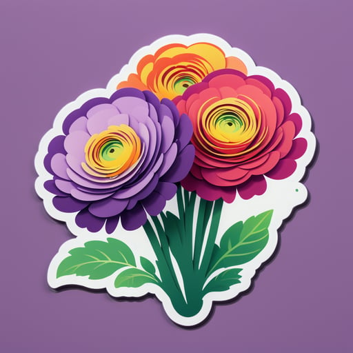 Radiant Ranunculus Rhapsody sticker