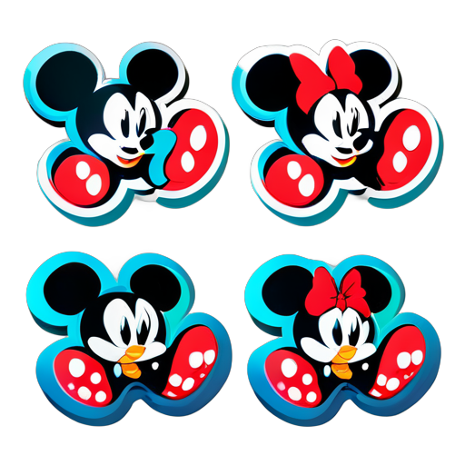 Autocollants Mickey et Minnie sticker