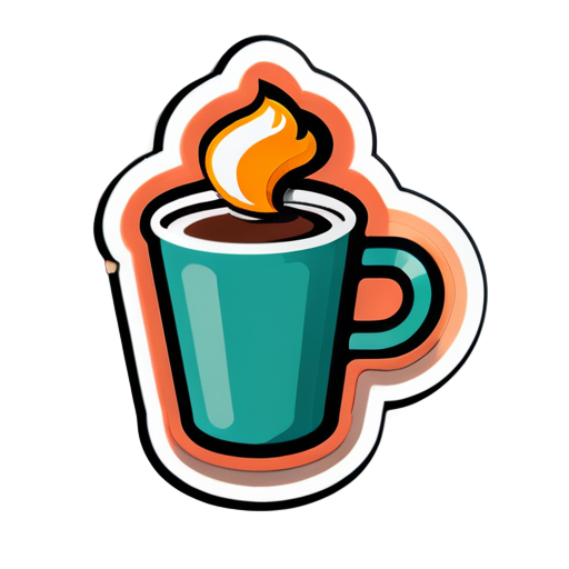 a cup of hot coffee sticker