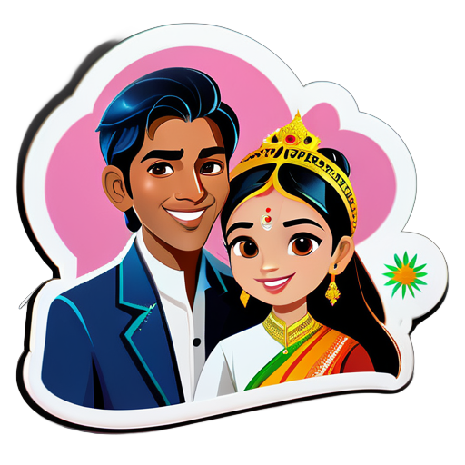 Myanmar girl named Thinzar in relationships with Indian guy named prince sticker