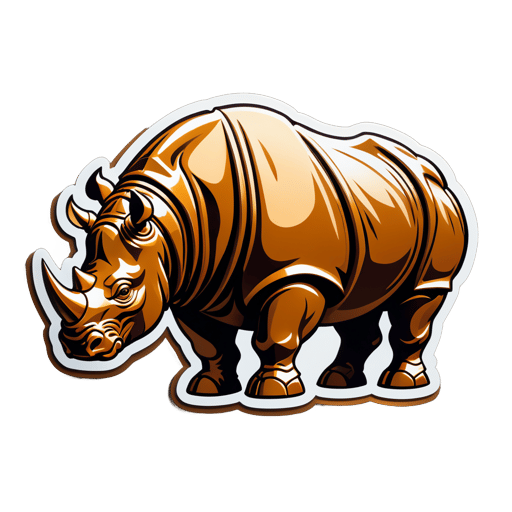 Rhinos en bronze volumineux sticker