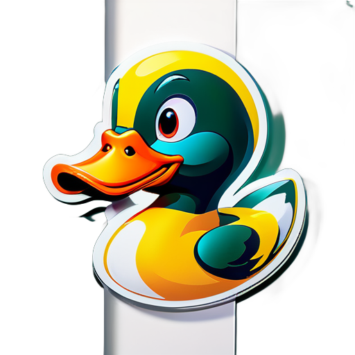 Realistic 3D duck sticker