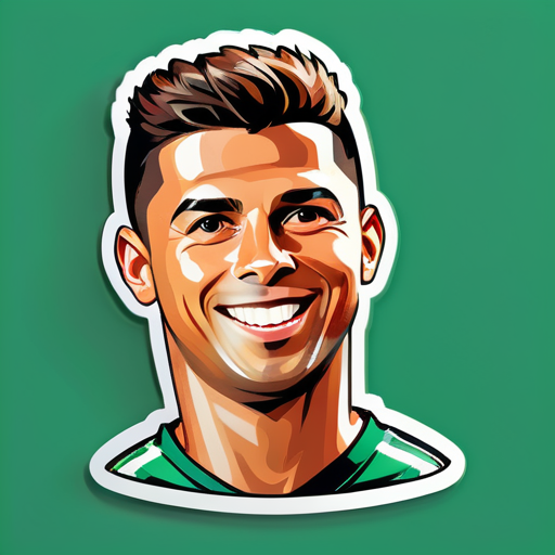 uma bola de futebol com Ronaldo sticker