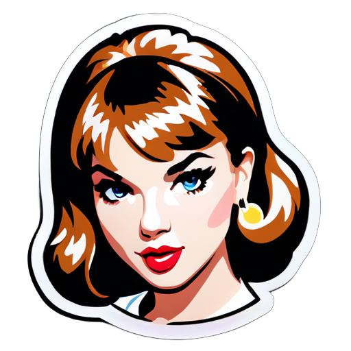 Chicas de moda, pegatinas para el neceser de maquillaje, como la cantante Taylor Swift sticker