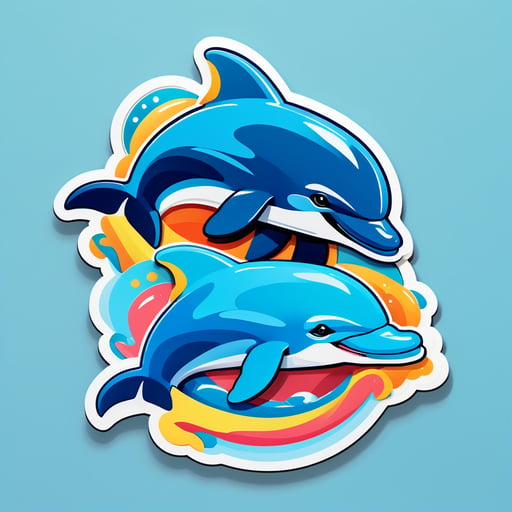 Chunky Denim Dolphins sticker