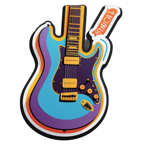 Melodische Gitarrensaiten sticker