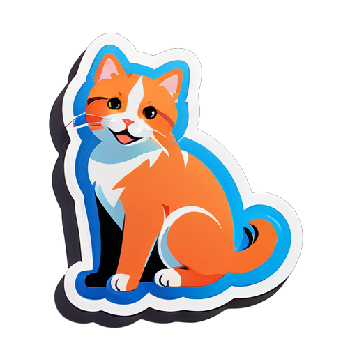 Heal cats and dogs, simple and concise color block icon sticker