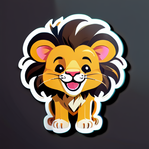 lion au sourire mignon sticker