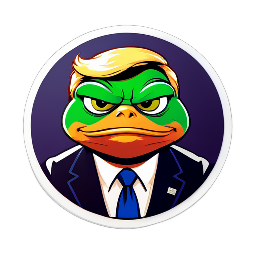 donald trump that has the face of pepe the meme frog mascot sticker