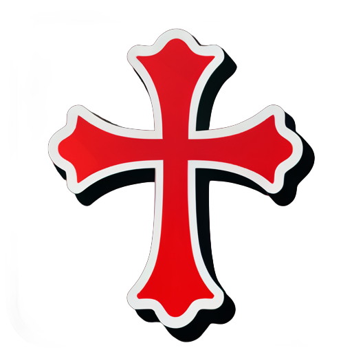 Cleaver cross in Red sticker