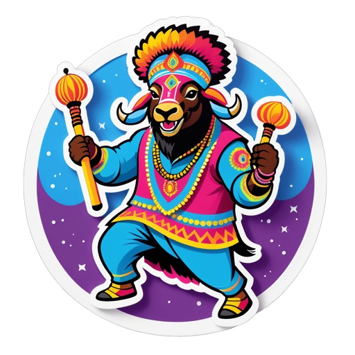 Bhangra Bison com Dhol sticker