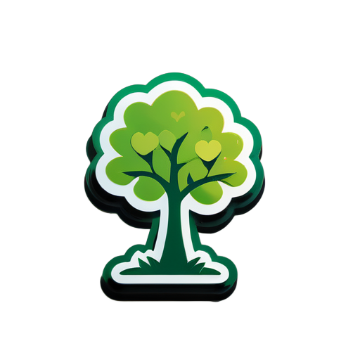 un petit arbre vert adorable sticker