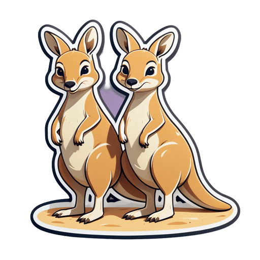 Kangourous de sable corpulents sticker