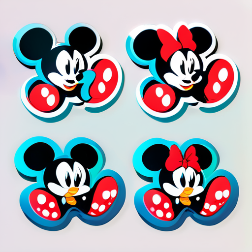 Autocollants Mickey et Minnie sticker