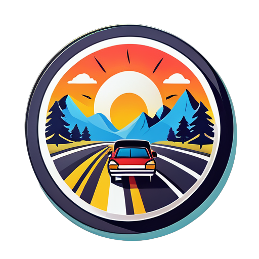 logo for road trips sticker