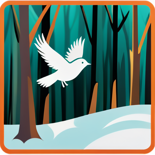 A bird is flying in the woods sticker