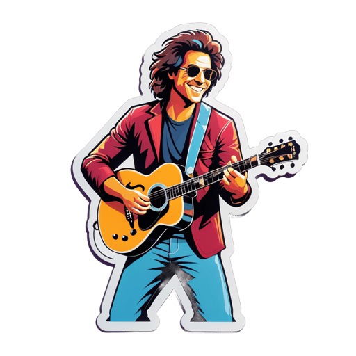 조화로운 기타 연주자 sticker