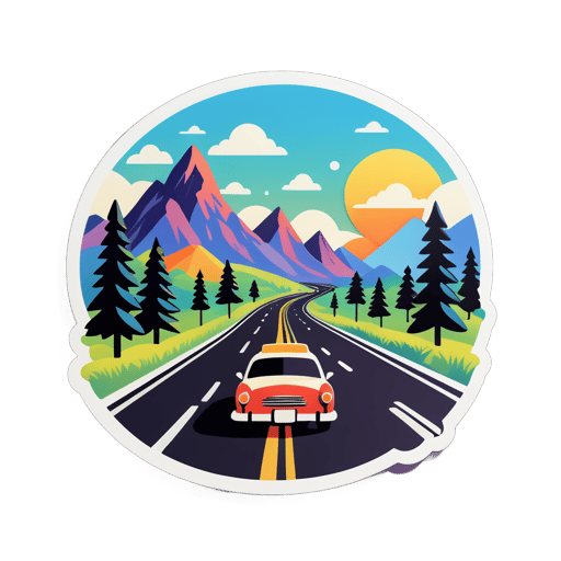 Straßenreise Landschaft sticker