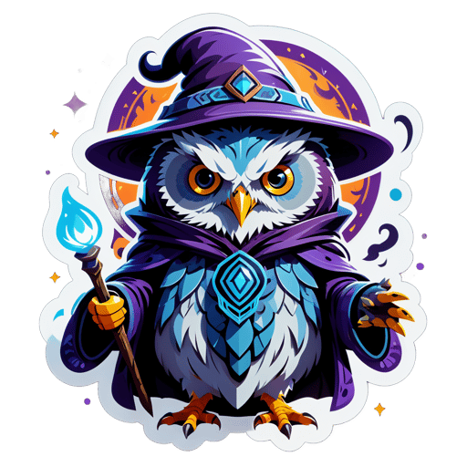 神秘的なフクロウ魔法使い sticker