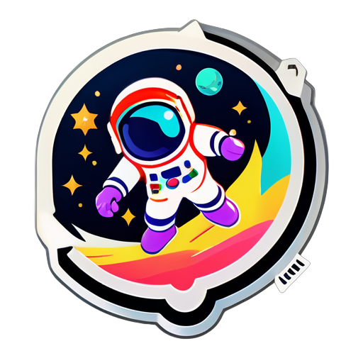 astraunaut on nintendo style sticker