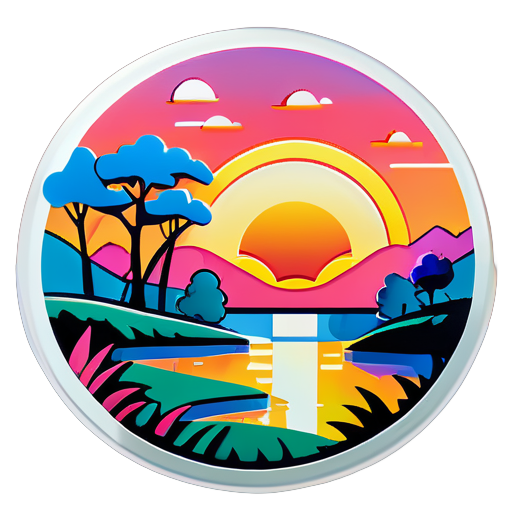 Morning scenary sticker