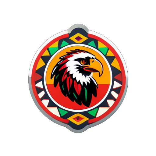 create an studio logo I.L.O With an red eagle and African prints sticker