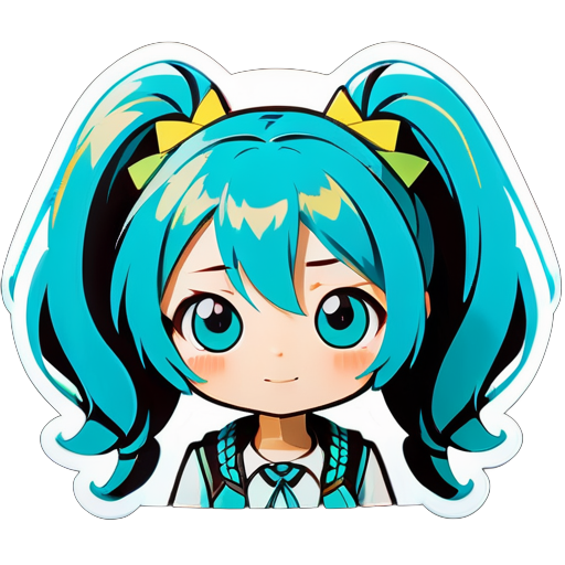 Trois tresses de Hatsune Miku sticker