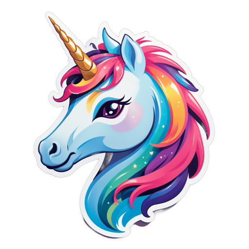 Tête de licorne enchantée sticker