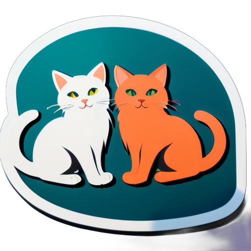 deux chats sticker