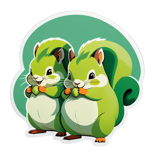 Chubby Pistachio Squirrels sticker