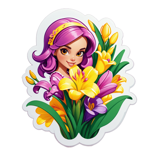 Flirty Freesia Fable sticker