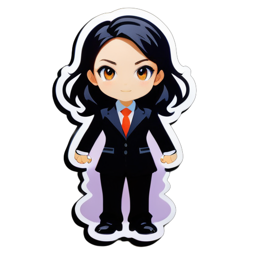 A girl in suit sticker