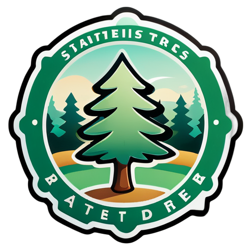 "Starting fresh!" logo with pine tree in background sticker