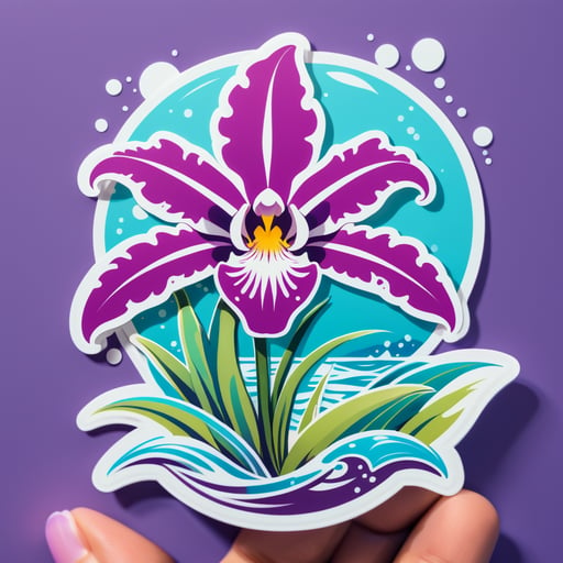 Odyssée océanique des orchidées sticker