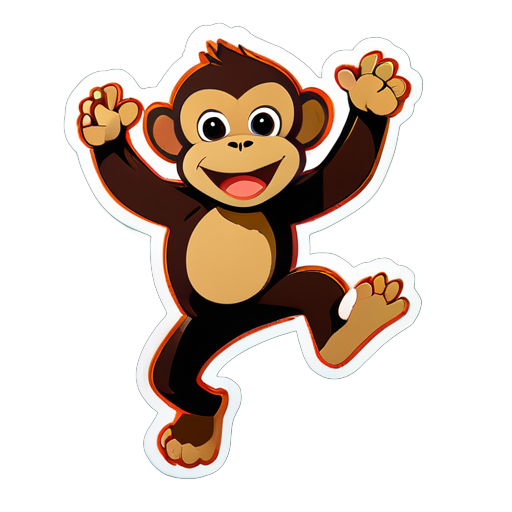 jumping monkey sticker