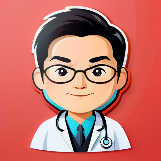 médecin asiatique sticker