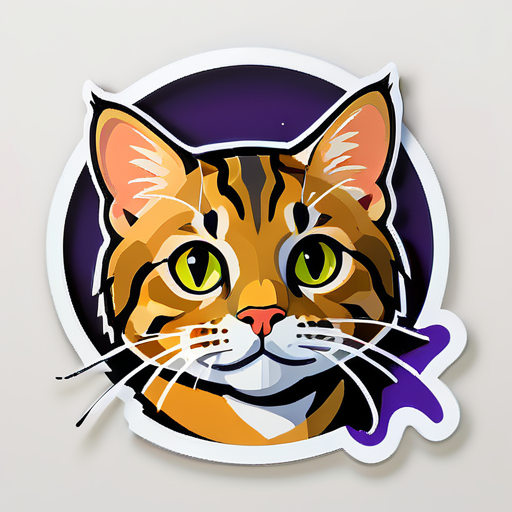 A tabby cat sticker