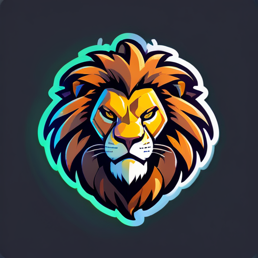 criar um logotipo de jogo de leão sticker